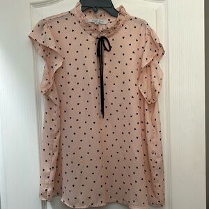 Pink and black heart blouse